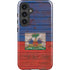 Haiti Flag Dark Wood Galaxy S24 Plus Impact Case